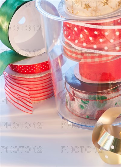 Close-up of christmas ribbons. Photo: Daniel Grill