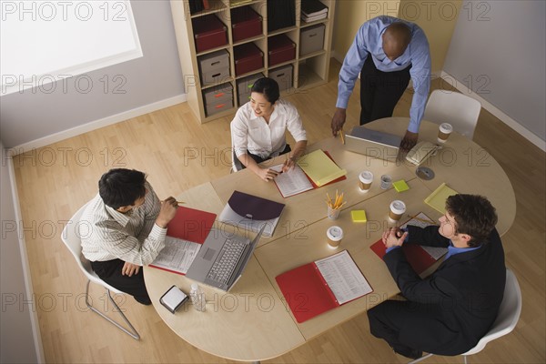 Elevated view of conference table. Photo: Rob Lewine