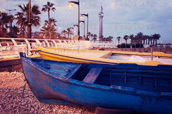 Lebanon, Beirut. Small boats on beach. Photo : Henryk Sadura