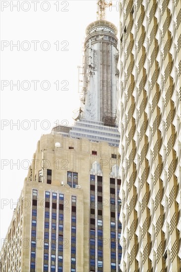 USA, New York City, Detail of Empire State Building.