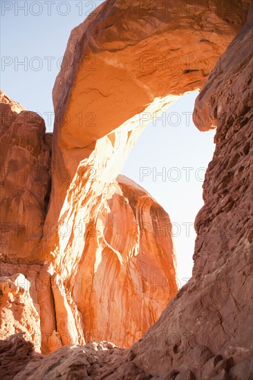 USA, Utah, Moab, Majestic natural arch. 
Photo: Jessica Peterson