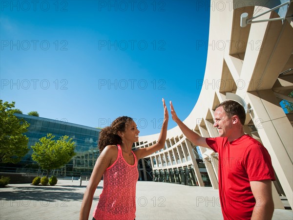 Man and woman in sportswear