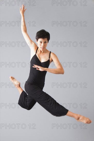 Studio Shot of jumping woman. Photo: Jessica Peterson