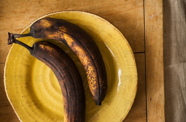 Still life with rotting bananas .