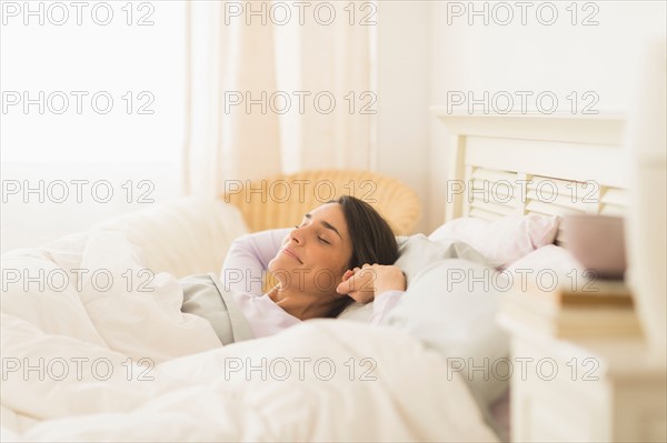 Woman waking up.