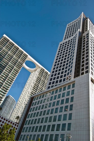 Low angle view of 500 brickell towers