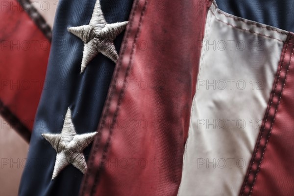 Close-up of American flag.