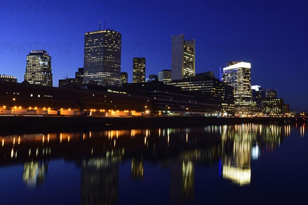 Financial district at night