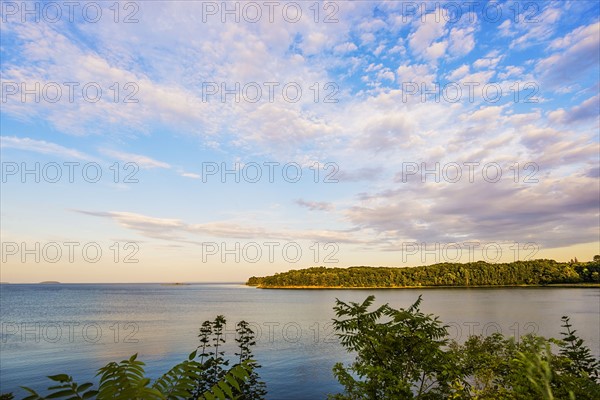 Cloudy sky above bay