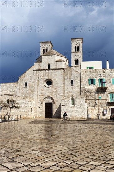 Historic town square with church