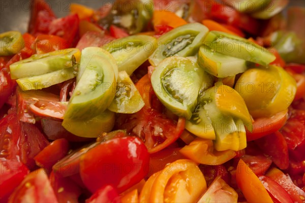 Close up of sliced tomatoes