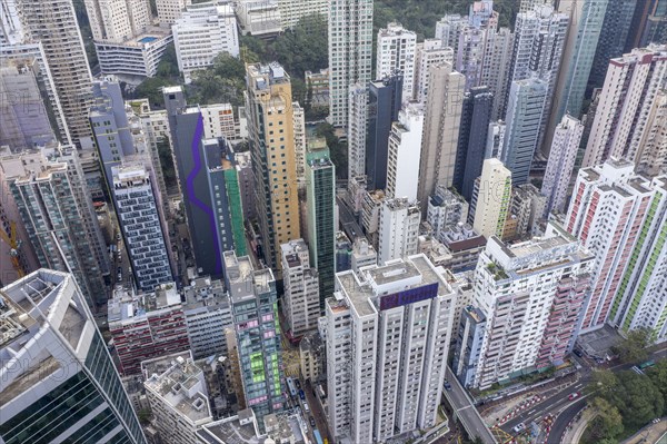 Aerial cityscape of Hong Kong, China