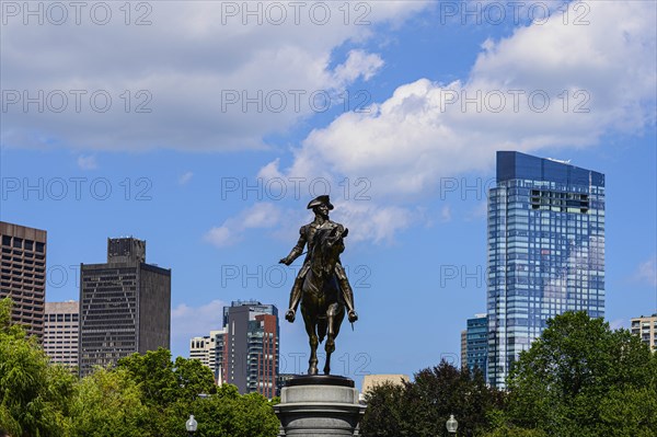 Statue of George Washington in Boston Public Garden, Boston, USA