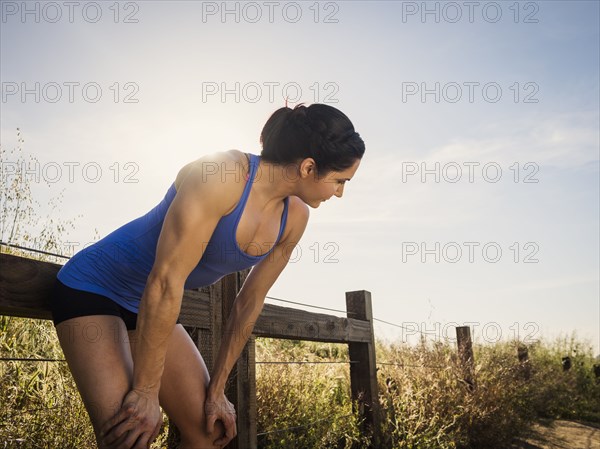 Woman resting after exercise