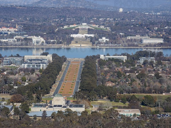 Aerial view of Canberra, Australia