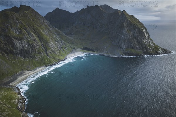 Kvalvika beach in Lofoten Islands, Norway