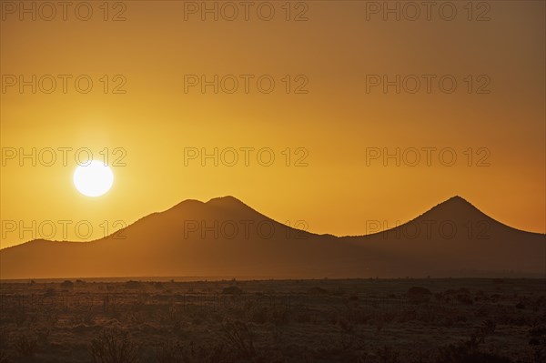 Sun setting over Cerrillos Hills State Park