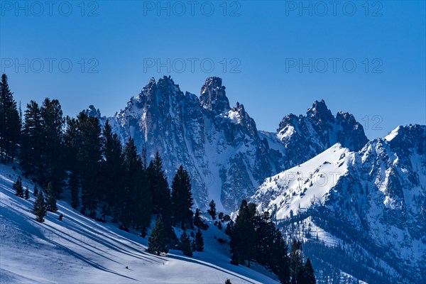 Sawtooth Mountains with snow