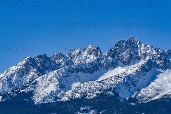 Sawtooth Mountains with snow