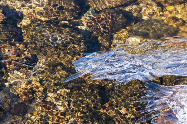 Ice on river in winter
