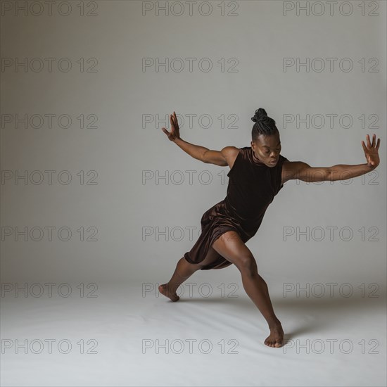 Studio shot of man dancing