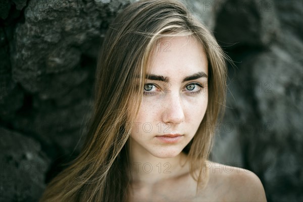 Close up of serious Caucasian woman