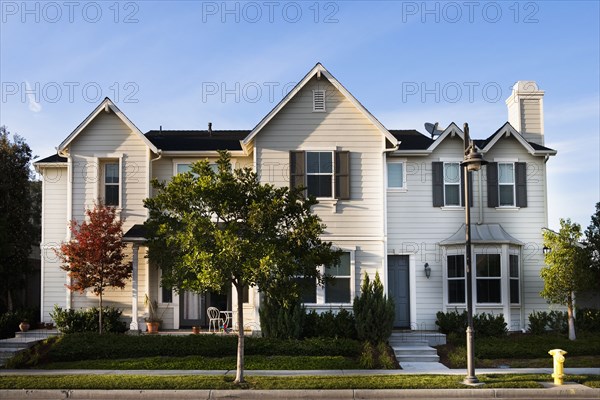 Facade of a contemporary residential structure