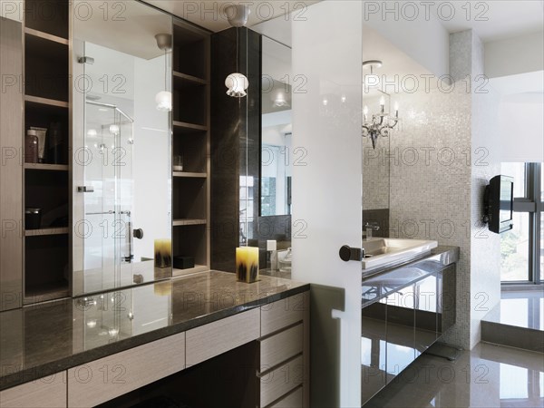 Interior of modern bathroom