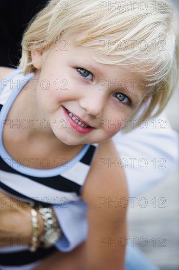 Close up of young girl smiling