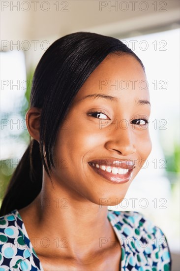 Close up of African woman smiling