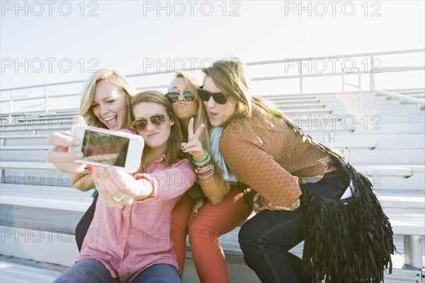 Friends taking self-portrait