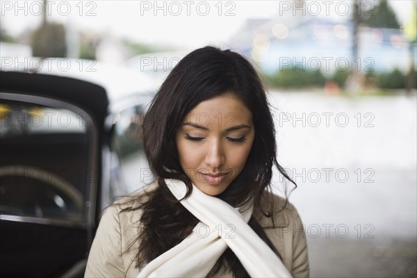 Middle Eastern woman wearing scarf