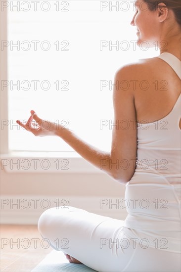 Pregnant woman meditating