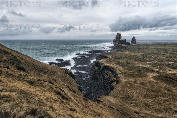 Rock formations near ocean