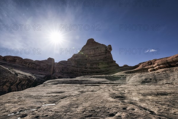 Sun over desert in Moab