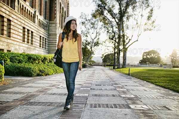 Korean student walking on campus