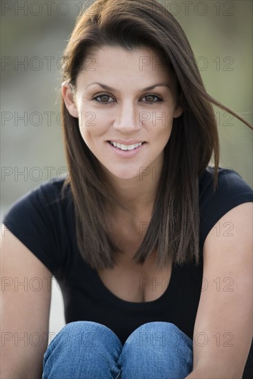 Caucasian woman smiling outdoors