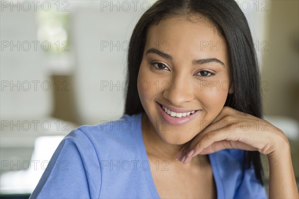Close up of Black woman smiling