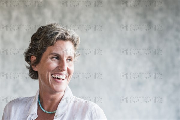 Caucasian woman laughing