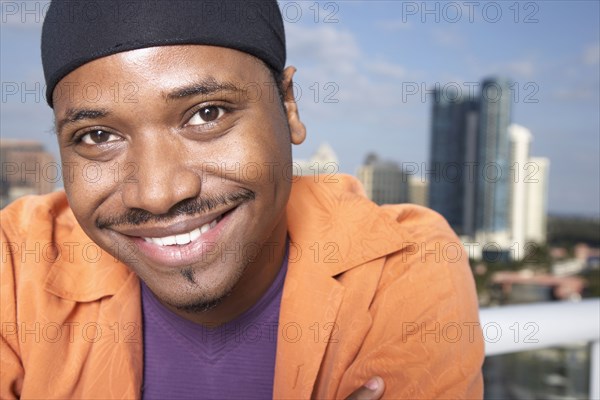 Close up of African man smiling