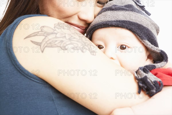 Mother holding baby