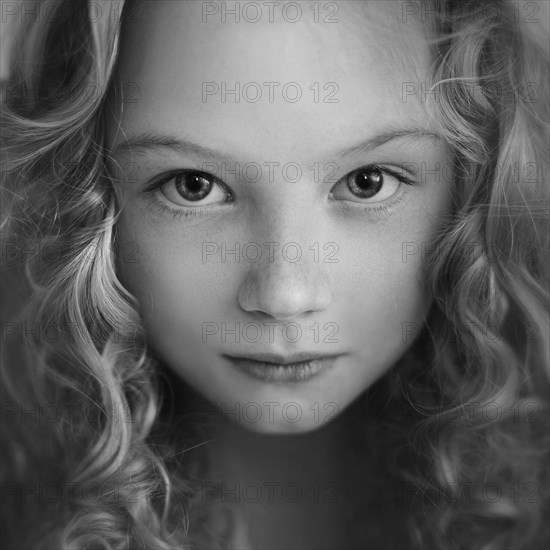 Close up of Caucasian girl's face