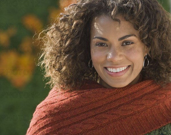 African woman wearing scarf