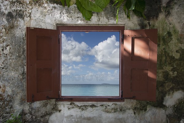 View of Cinnamon Bay from window, St. John, US Virgin Islands, USA, St. John, United States Virgin Islands, USA