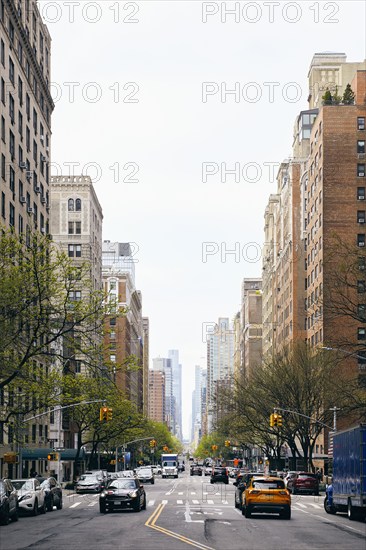 New York City, NY, USA, Traffic on street in residential district, New York City, New York, USA