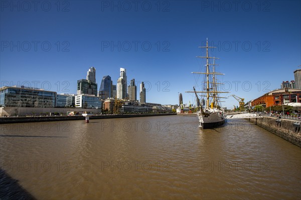 Sailing ship moored at dock, Buenos Aires, , Argentina