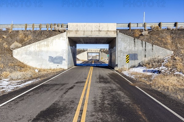 Overpasses over service road along Interstate 80, Elko, Nevada, USA