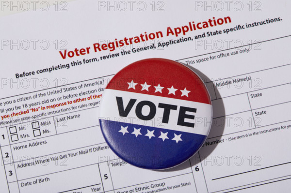 Voter registration application with Vote button
USA