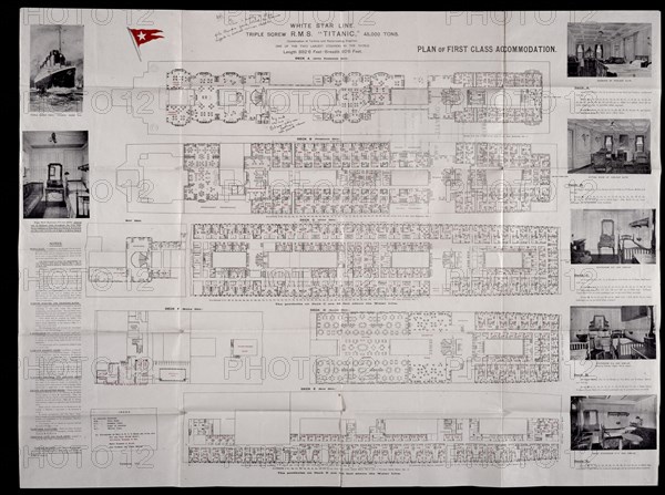 Plan des ponts de première classe du RMS Titanic