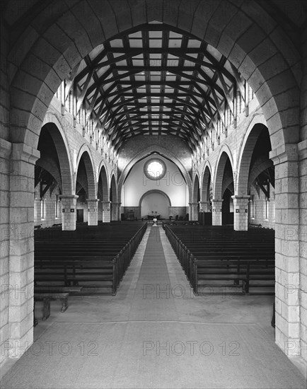 St Stephen's church. Symmetrical view of the interior of St Stephen's church. Kenya, 9 September 1954. Kenya, Eastern Africa, Africa.